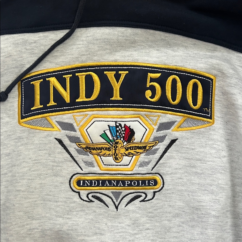 Indy 500 Indianapolis Motor Speedway Vintage Hoodie Sweatshirt Large Gray Nascar - Picture 3 of 7